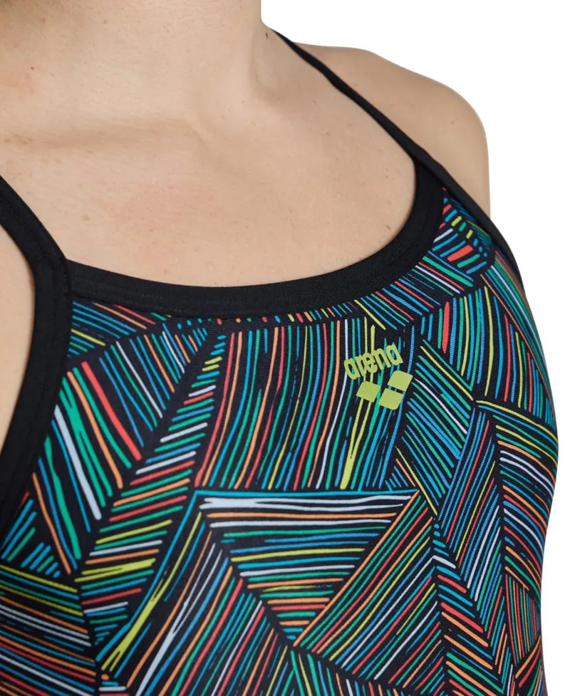 Arena Women's Overview Challenge Back Swimsuit Black/Multi-6
